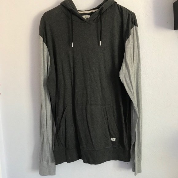 Quicksilver L long sleeve two tone thin hoodie